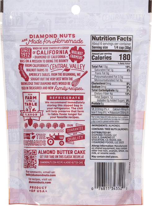 6 oz. Diamond of California Sliced Almonds for Baking, Cooking and Salads