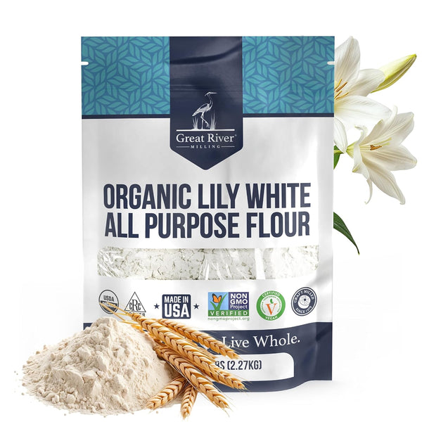Great River Milling Lily White Organic All-Purpose Flour | Unbleached & Unbromated