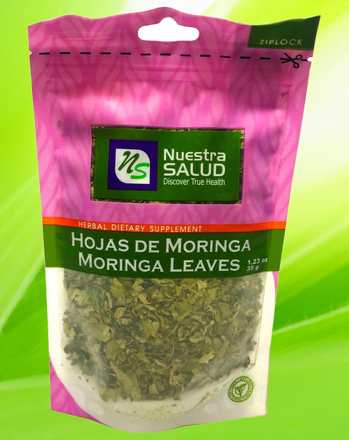 Dried Moringa Leaves Herbal Infusion Tea (35gr) - Premium Silver Line All Natural Moringa Tea in Zip Lock Bag