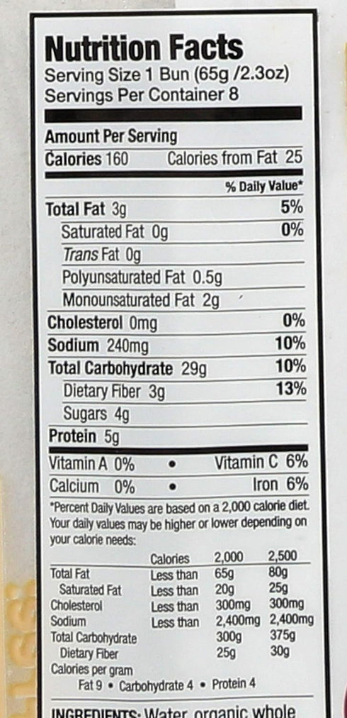 Rudis 18 OZ BAKERY Organic Wheat Hamburger Buns