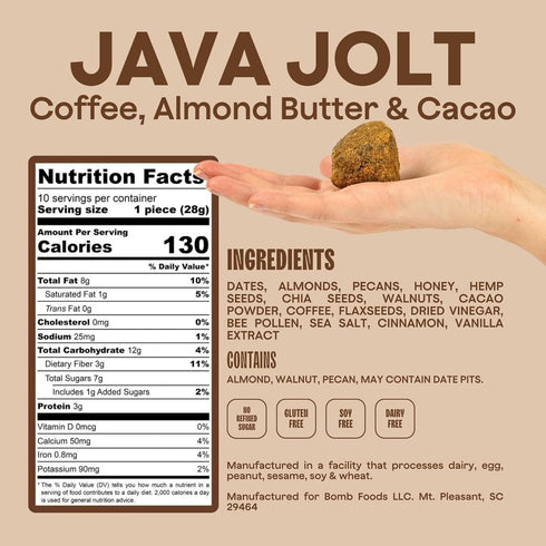 The Bomb Co. Blender Bomb, Java Jolt, Superfood Smoothie Mix with Coffee & Amino Acids, 10 Servings