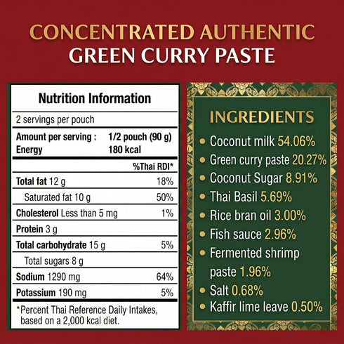 180g, 4 Pack SN Food Authentic Thai Concentrate Curry Paste, (GREEN CURRY)