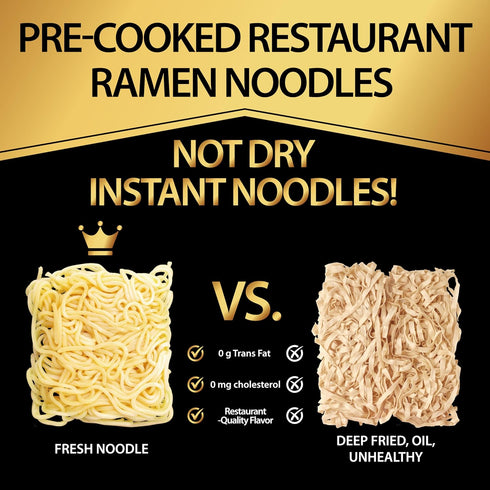 Pack 6 Pack (6 O'scallion of Ramen Noodles - Authentic Japanese Taste - Fresh Pre-Cooked Noodles, Rich Soup Base
