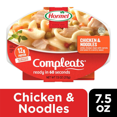 7.5 (Pack 7) HORMEL COMPLEATS Chicken & Noodles Microwave Tray, Ounces