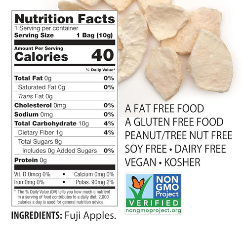 0.35 Oz (Pack 24), 100% Packaging Brothers All Natural Freeze Dried Fruit Crisps, Fuji Apple, of Made with Fruit