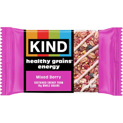 19g 5 Count KIND Healthy Grains Energy Bars, Mixed Berry, Gluten Free, Healthy Snacks, Whole Grains