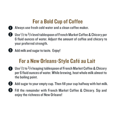 12oz (Pack 6) French Market Coffee & Chicory Restaurant Blend Medium-Dark Roast Ground Coffee, Can