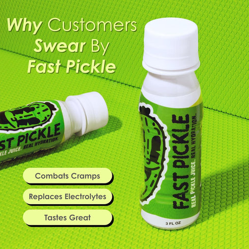 3 Oz, 6 Pack Fast Pickle Juice Pickle Shots For Leg Cramps Relief - Hydration & Electrolyte Support, No Sugar, Natural