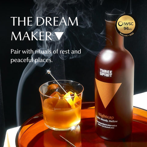 50cl Three Spirit Non-Alcoholic Alternative Spirit - The Nightcap, | Alt-Whiskey | Unwind & Chillout with Adaptogens