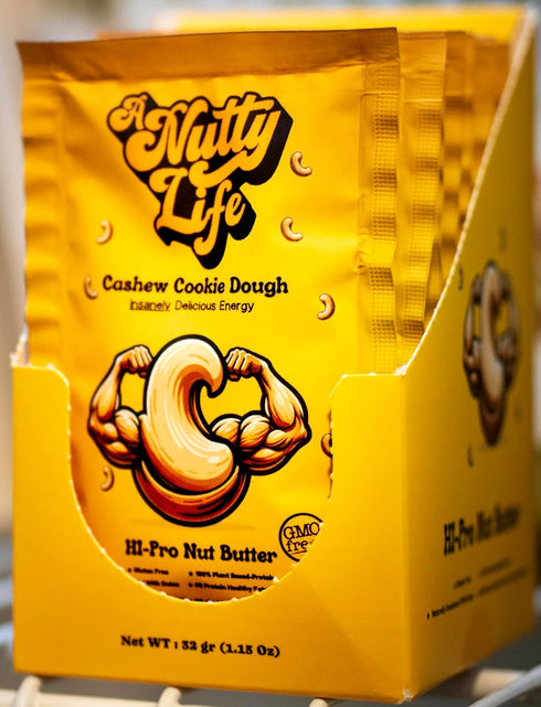 A Nutty Life 12-Pack 6g Cashew Cookie Dough | Protein, Clean Ingredients, Low Sugar Snack for Kids & Adults | Vegan