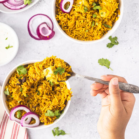 4-6 Kays Curries Chicken Biryani Meal Kit with Premium Basmati Rice and Authentic Indian Spice Blend, Gluten-Free