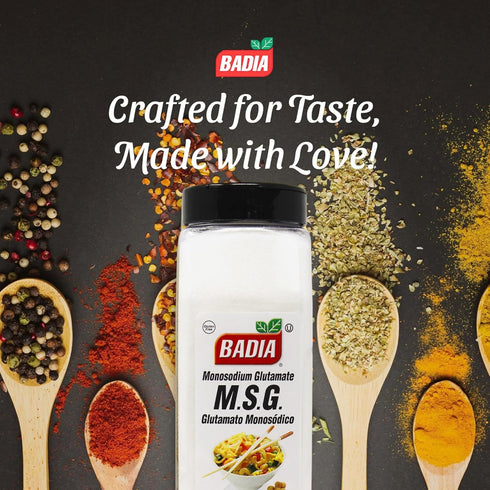 28 oz Badia MSG Seasoning, - Monosodium Glutamate, Flavor Enhancer for Beef, Poultry, Stir-Fries, Vegetables, Gluten