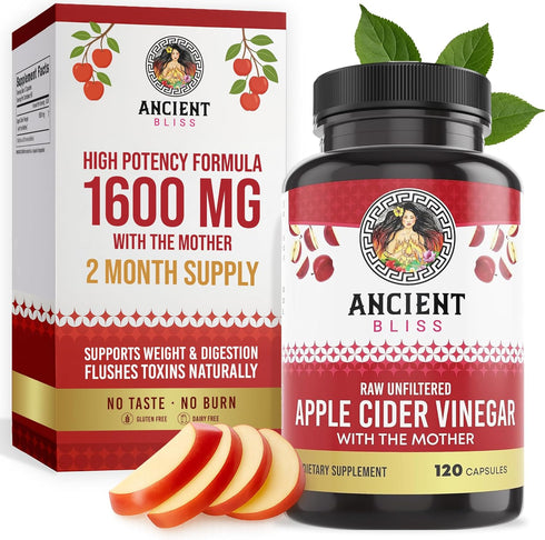 Ancient Bliss Apple Cider Vinegar Organic Capsules with The Mother, Helps Improve