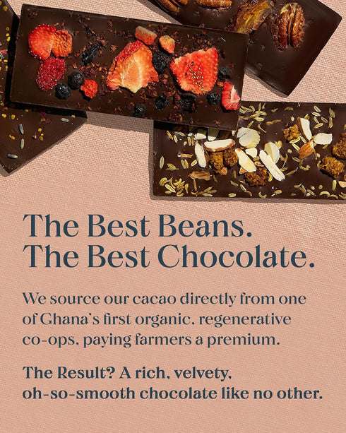 Mulberry 3 Pack Spring & Dark Chocolate Bars Healthy Chocolate, Date-Sweetened - Lavender Rose