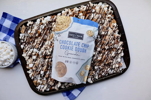 12oz Pack Safe + Fair Chocolate Chip Cookie Dough Granola Gluten-Free, Dairy-Free & Vegan Snack Allergen-Free, Non-GMO