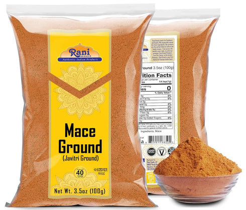3.5oz (100g) Rani Mace Ground (Javathri) Powder, Spice ~ All Natural | Vegan | Gluten Friendly | NON-GMO | Kosher |