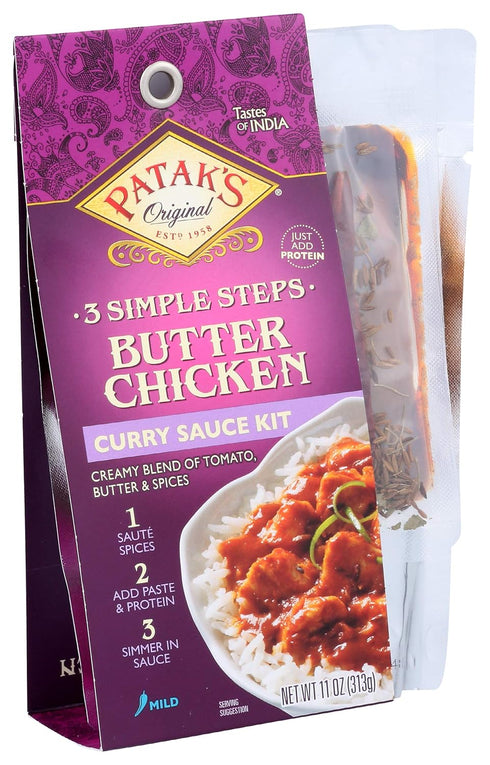 Butter Chicken Curry Sauce Kit, Patak's, 3-Step, 11 Fl Oz