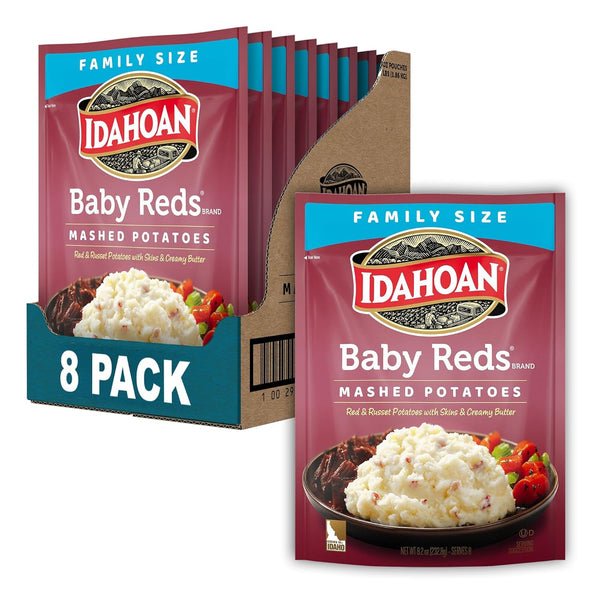 Idahoan Baby Reds Mashed Potatoes, Naturally Gluten-Free, 100% Real Idaho Potatoes, 8