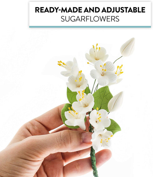 1 Count Cherry Blossom Sugar Flower Spray Gumpaste Flowers for Cakes Handmade Cake Decorations Sakura Floral Topper