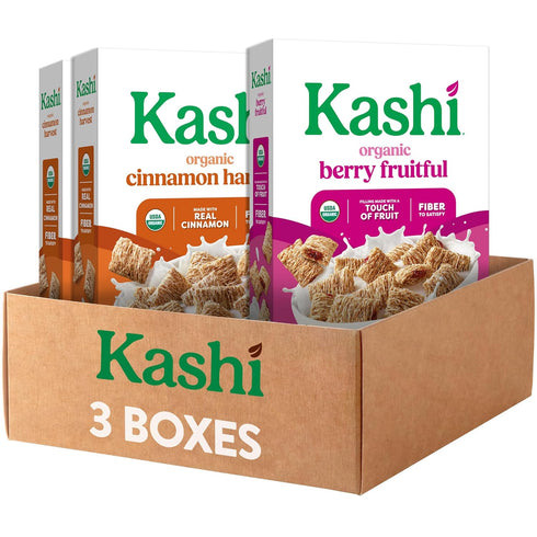 Kashi Breakfast Cereal, Organic, Whole Grain, Variety Pack (3 Boxes)