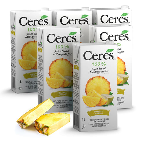Ceres Pineapple Juice Blend, 6-Pack 100% Natural, Rich in Vitamin C, No