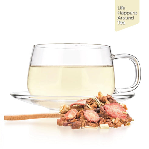 Tealyra Lovely Lemongrass Strawberry Orange Fruity Herbal Loose Leaf Tea, 222g (8-ounce), Hot and Iced Drink