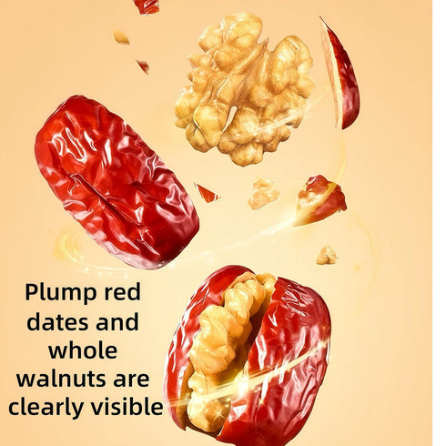 17.6 oz (500g),Only Jujube Dates with Walnuts jujubes and walnuts - Natural Chinese Red Date Snack, Healthy Jujube