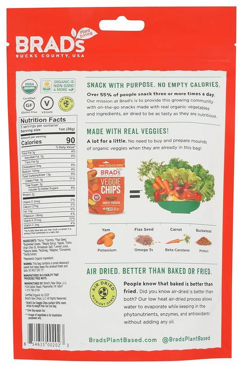 3 Brad's Raw, Chips Sweet Potato Organic, Ounce