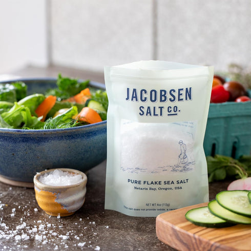 Jacobsen Salt Co. Pure Flake Sea Salt – Kosher, Coarse, Non-Iodized, Gourmet, 4oz Made in USA