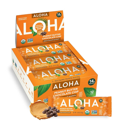 ALOHA Organic Plant Based Protein Bars |Peanut Butter Chocolate Chip | 1.98