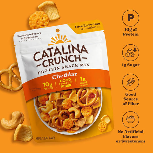 10g 1g 5.25 (Pack 3) Catalina Crunch Protein Snack Mix with Cheese Crisps - Protein, Sugar per Serving - Good Source