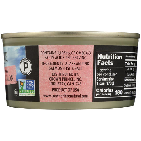 6 Oz CROWN PRINCE Boneless Skinless Pacific Pink Salmon