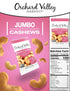 1 oz (Pack 15), Orchard Valley Harvest Jumbo Cashews, Bags of Whole Roasted Salted Cashews, Gluten Free, No Artificial