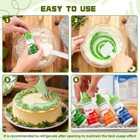 Wayin Set 6 Natural Food Coloring Liquid - Vibrant Color Food Grade