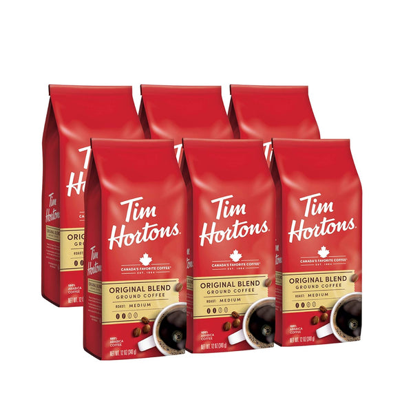 Tim Hortons Original Blend, Medium Roast Ground Coffee, Perfectly Balanced, Always Smooth,