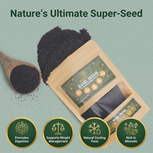 1lb 2x Albahaca Cure Wid Pure | Organic Basil Seeds for Eating | Non-GMO,Gluten Free,Keto Friendly Edible Basil Seeds