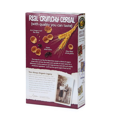 14 20g Omega-3 (Pack 4) Nature's Path Organic Flax Plus Raisin Bran Cereal, Ounce, Non-GMO, Whole Grains, with Rich