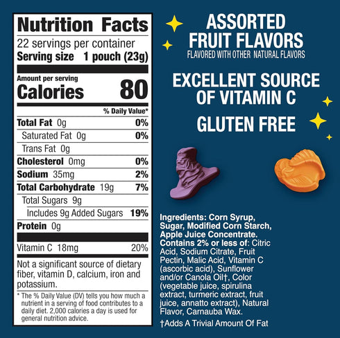 17.6 oz (22 Harry Potter Fruit Flavored Snacks, Fat Free and Gluten Free Snacks, Pouches)