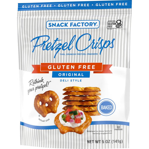 5 Oz Snack Factory Pretzel Crisps Gluten Free, Original Flavor
