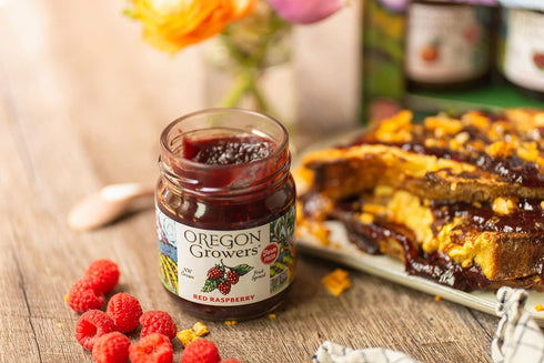 12 Oz (Pack 3) Oregon Growers Red Raspberry Fruit Spread - Organic Raspberry Jam, Organic Raspberries, Raspberry, Red