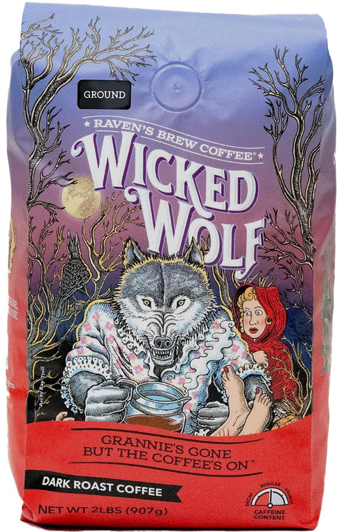 Raven's Brew Coffee Full Bodied Coffee Dark Roast Ground - Wicked Wolf