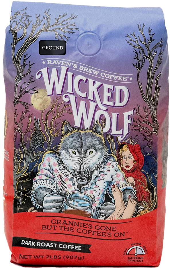 Raven's Brew Coffee Full Bodied Coffee Dark Roast Ground - Wicked Wolf