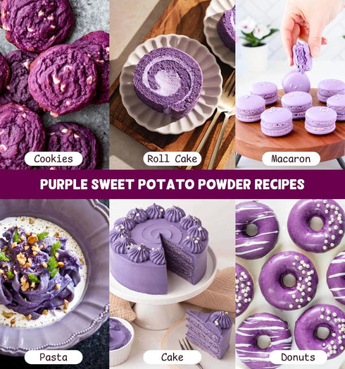 11.5oz (326g) Pack Purple Sweet Potato Powder - Natural Food Coloring for Baking, Drinks & SmoothiesUbe/Purple Yam