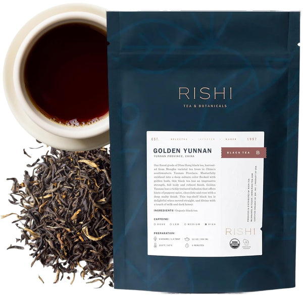Rishi Tea Golden Yunnan Black Tea - Organic, Loose Leaf Tea, Smooth