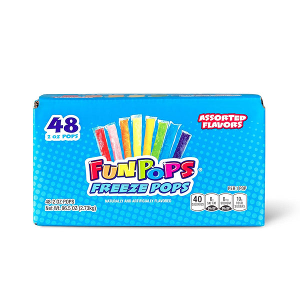 FunPops Freeze Pops, Refreshing Fat Free Popsicles, Variety Pack, 2 oz, 48