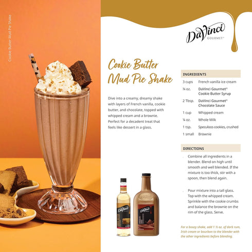 25.4 (Pack 1) DaVinci Gourmet Cookie Butter Syrup, Made with pure Cane Sugar, Dairy Friendly, Fluid Ounces