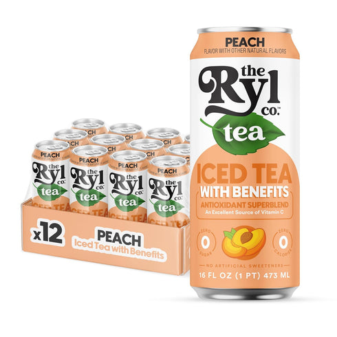 Ryl Iced Tea, Peach, Antioxidant Superblend, No Artificial Ingredients, 16.0 Fl Oz