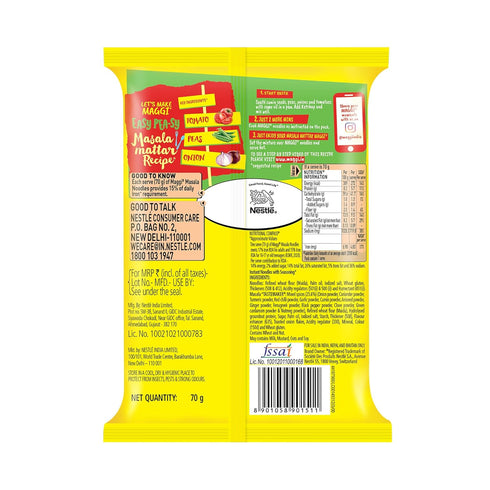 2 70 pack (2.46 oz)- 1 pack Maggi Minutes Noodles Masala, grams - Made in India