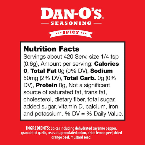Dan-O’s Seasoning Spicy, Medium Bottle, 1 Pack (8.9 oz)