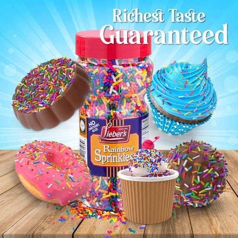 Pack Jimmies 10 Lieber's Rainbow & Chocolate Sprinkles Bundle | Tasty Colorful & Chocolatey Are A Great Dessert Topping